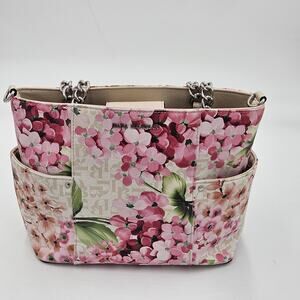 Dana Buchman Pebble Faux Leather Tote Handbag Spring Romantic Shabby Chic Logo